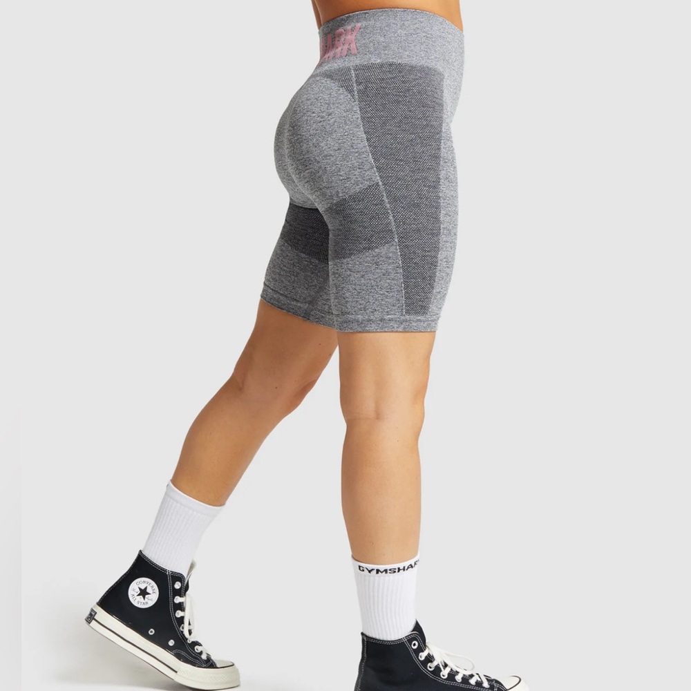 Gymshark Flex Cycling Shorts - Charcoal Marl/Pink